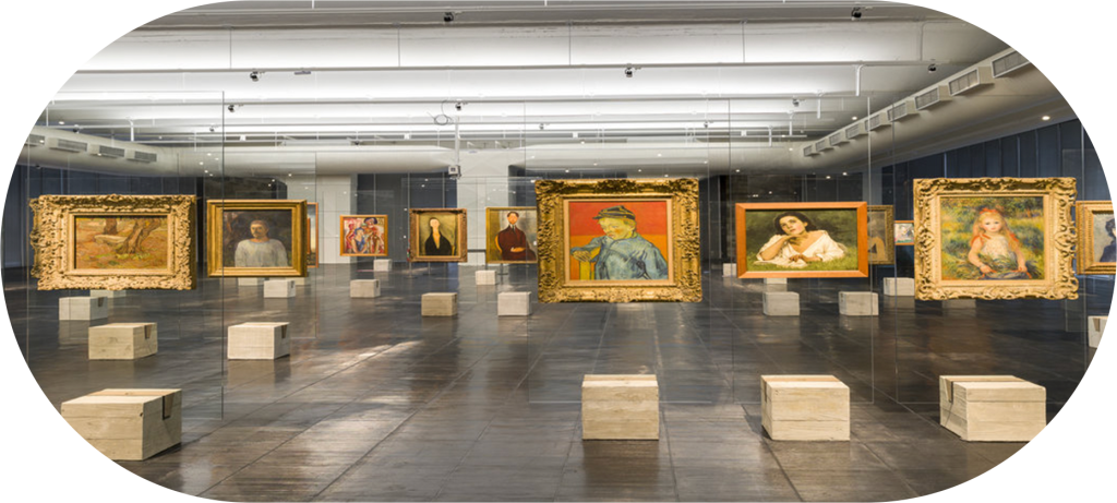 Quadros em um museu